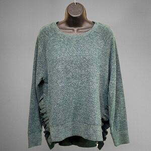 *LIMITED TIME MARKDOWN* Zara Women’s Medium Green Scoop Neck Ruffle Sweater